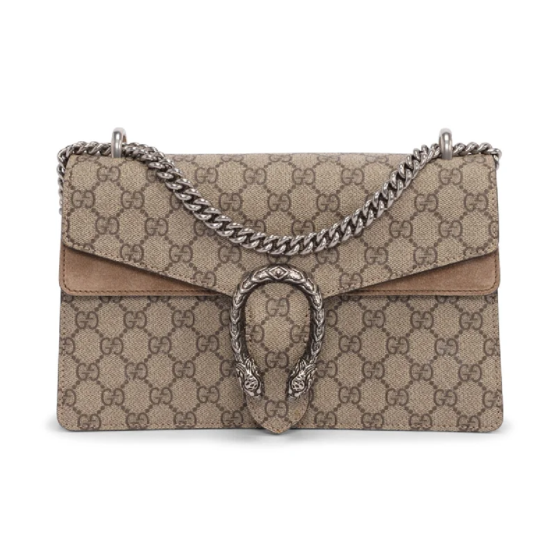 Medium - sized Women Gucci handbags for everyday useGucci Beige GG Supreme Small Dionysus Bag