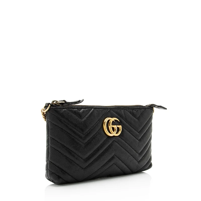 Gucci Marmont bags for women with quilted leather exteriorsGucci Matelasse Leather GG Marmont Mini Chain Bag (SHF-CwKDsc)