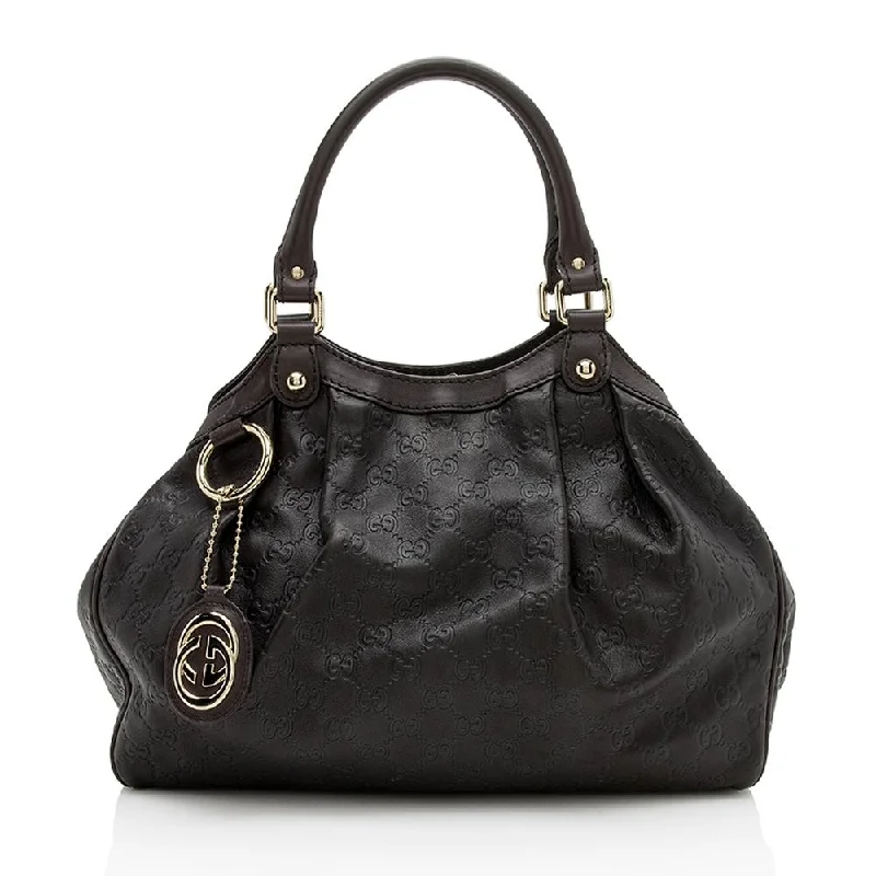 Women Gucci bags with a snap - button closure and a decorative charmGucci Guccissima Leather Sukey Medium Tote (SHF-12394)