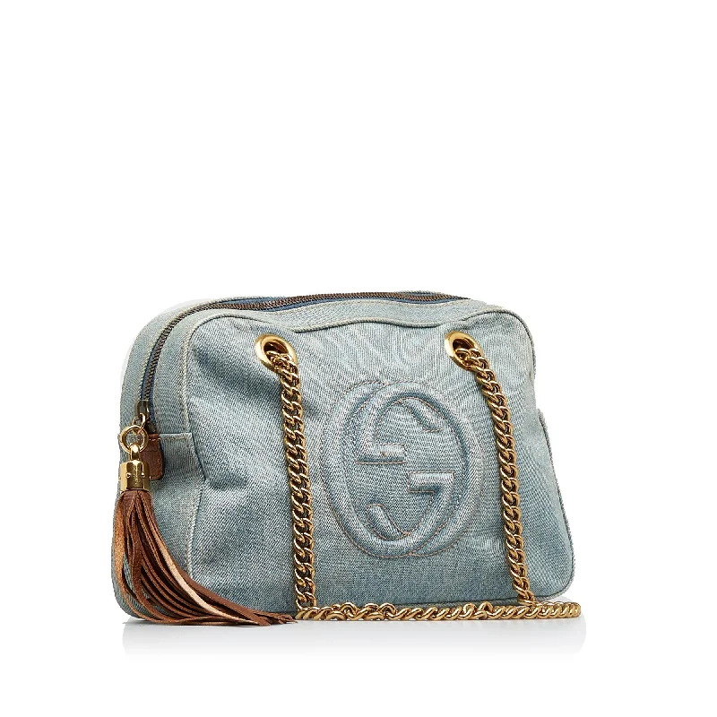 Gucci tote bags for women with a water - resistant coatingGucci Soho Chain Shoulder Bag (SHG-W4l9Vq)