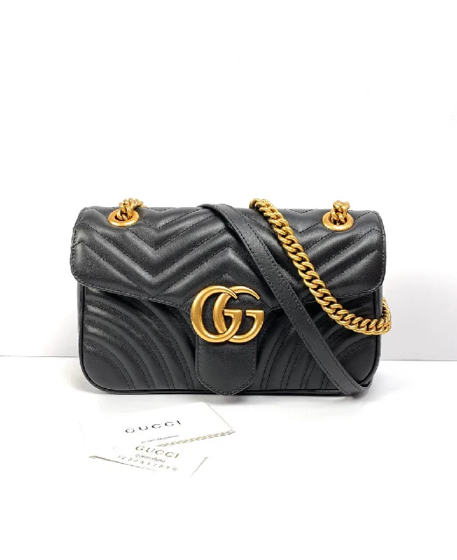 Small - sized Women Gucci shoulder bags for evening outingsGucci GG Marmont small cross-body bag black