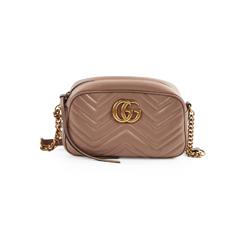 Gucci Marmont bags for women with quilted leather exteriorsGucci Marmont Small Dusty Pink Shoulder Bag