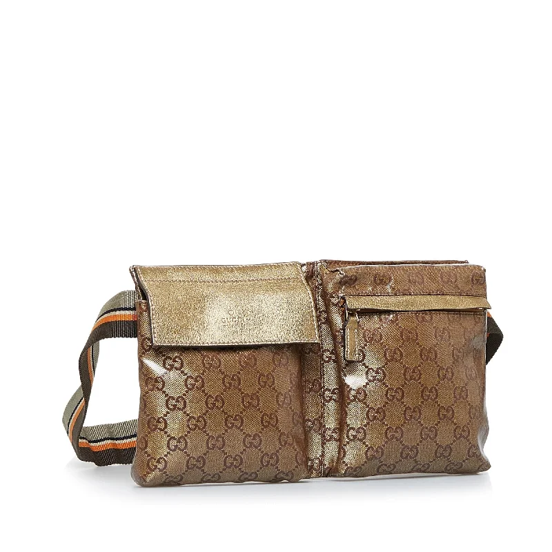 Ladies Gucci Dionysus bags in a pastel colorGucci GG Canvas Web Double Pocket Belt Bag (SHG-YZwuFY)