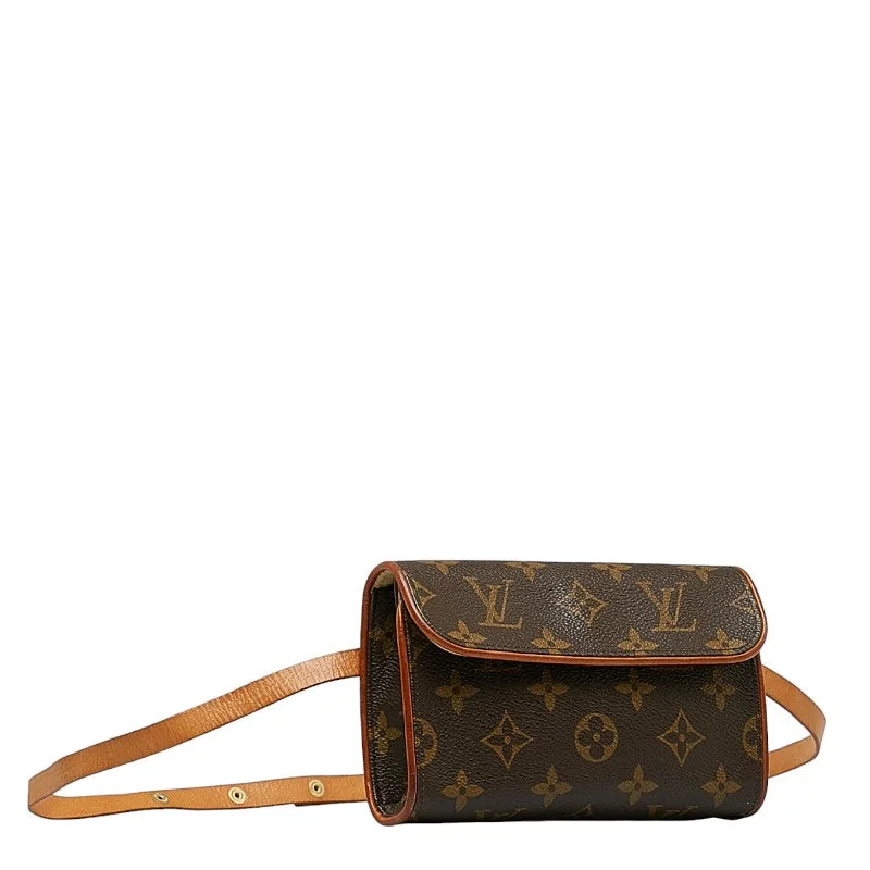 Louis Vuitton tote bags with a printed LV logo on the front for brand visibilityLouis Vuitton Monogram Poschet Florentine Body Bag West Bag M51855 Brown PVC Leather  Louis Vuitton