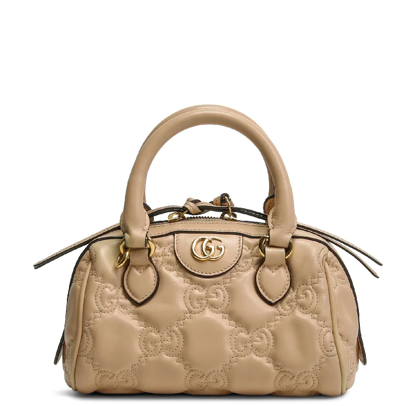 Gucci handbags for women with a back - zip pocketGUCCI GG Matelasse Handbag - Neutral