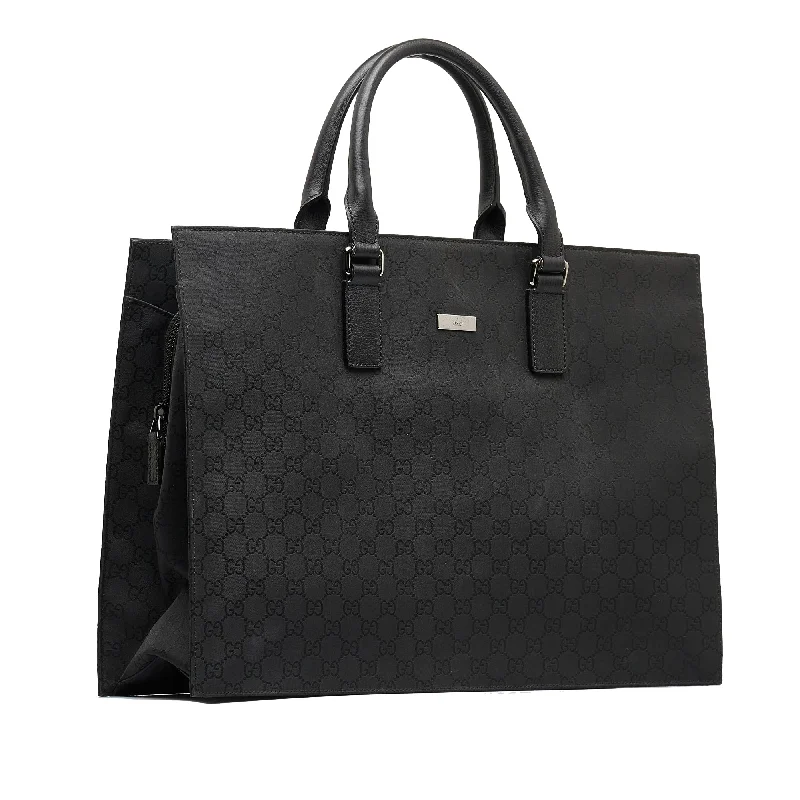 Gucci tote bags for women with a spacious interiorBlack Gucci GG Nylon Tote