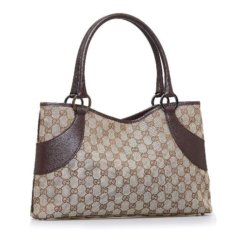 Gucci handbags for women with a patent - leather finishBrown Gucci GG Canvas Tote