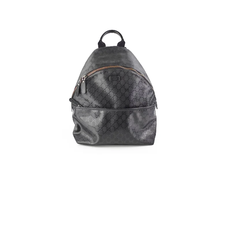 Women Gucci bags with a zippered interior pocketGucci Mongoram Black Backpack