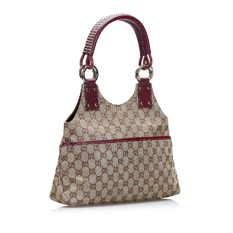 Gucci tote bags for women with a spacious interiorGucci GG Canvas Shoulder Bag (SHG-NJKj0o)