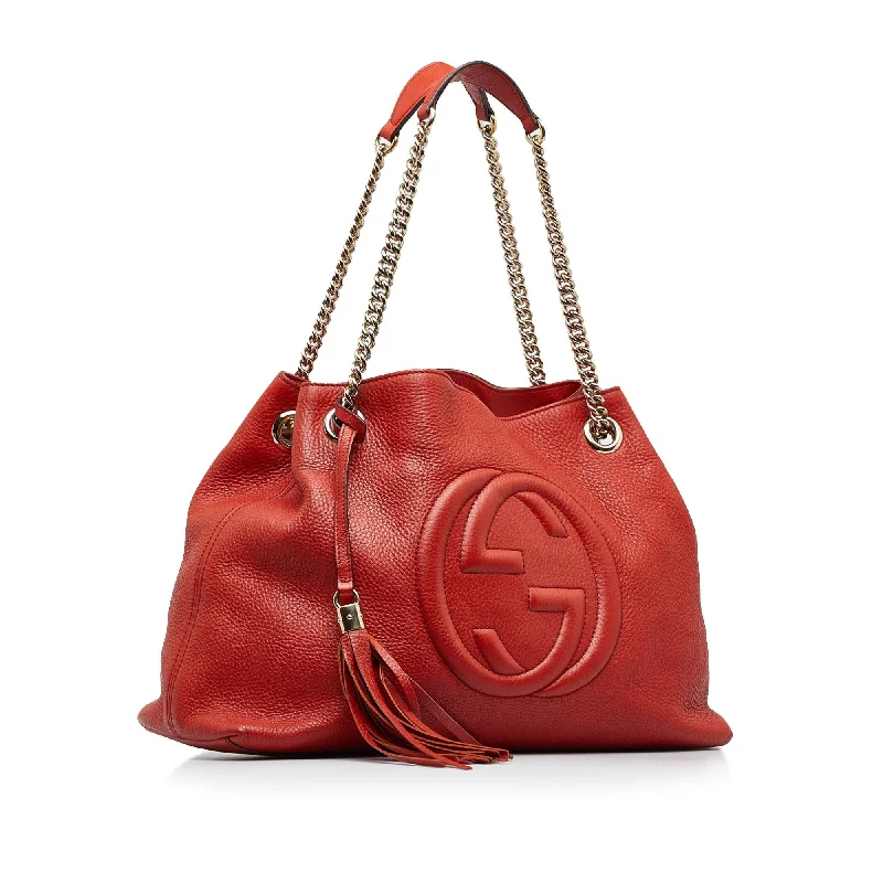 Women Gucci bags with a zip - around closure for securityGucci Soho Chain (SHG-js3eCU)