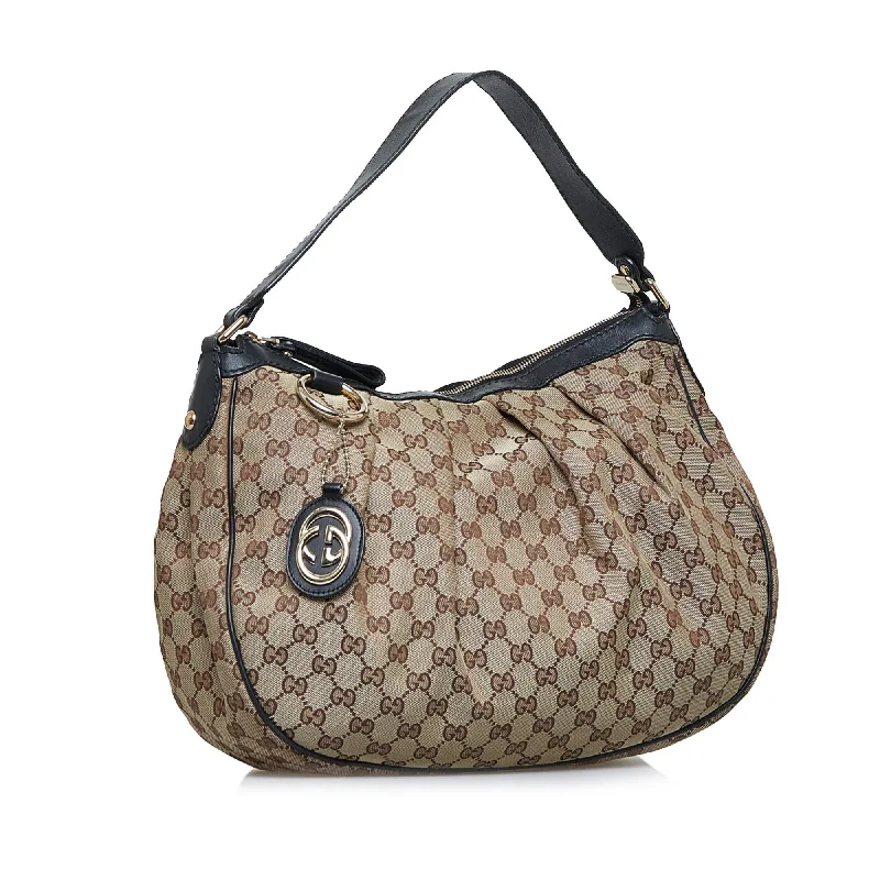 Ladies Gucci Dionysus bags with a chain - link shoulder strapGucci GG Canvas Sukey Hobo (SHG-tsariF)