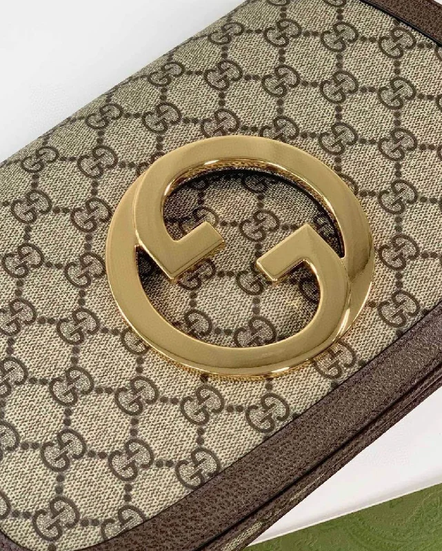 Women Gucci crossbody bags with a woven leather strapGucci Blondie shoulder bag  monogram