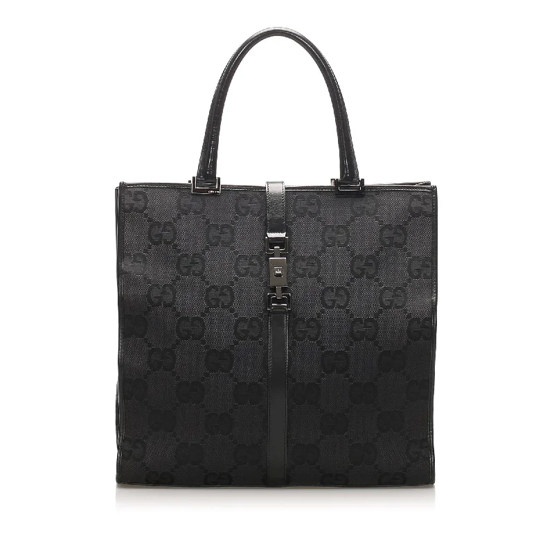 Women Gucci tote bags in GG Supreme canvas for a branded feelGucci GG Canvas Jackie Tote Bag (SHG-11941)