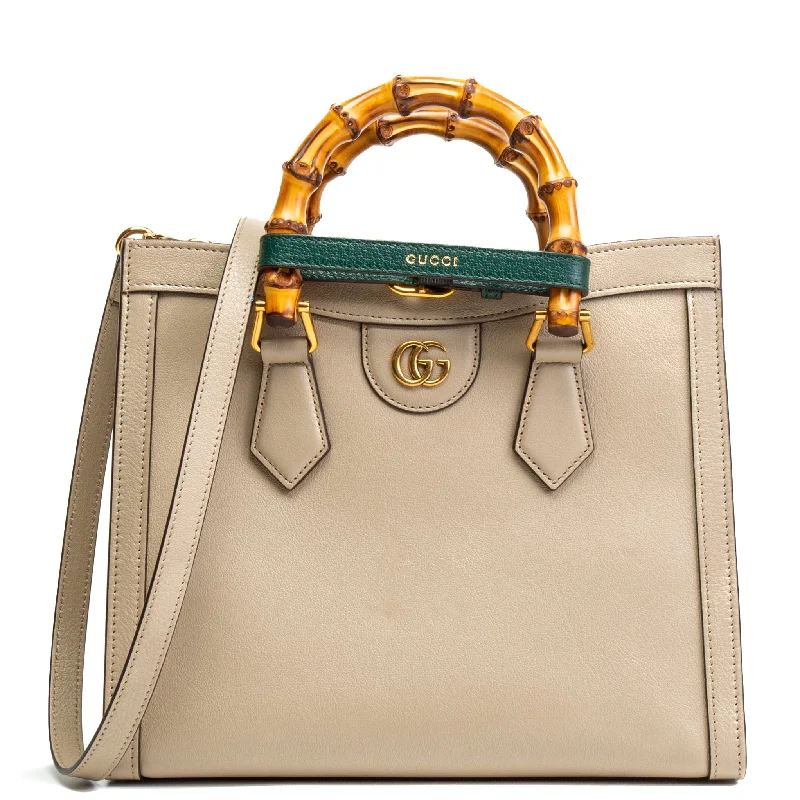 Women Gucci Sylvie bags with a crystal - embellished web stripeGUCCI Diana Bamboo Handle - Taupe