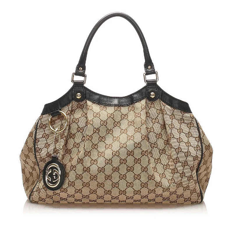 Women Gucci backpacks with a luxurious leather finishGucci GG Canvas Sukey Tote Bag (SHG-11955)