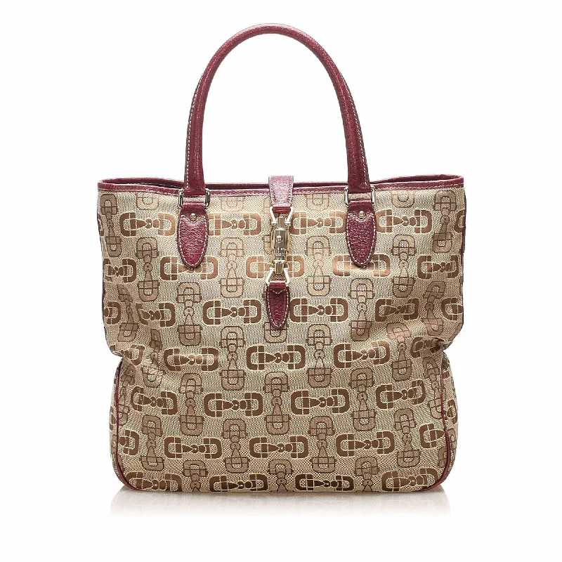 Women Gucci bags with a magnetic snap closure for easy accessGucci Guccissima New Jackie Tote Bag (SHG-11696)