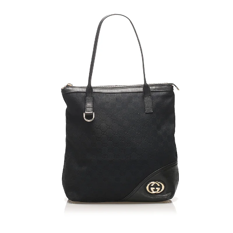 Gucci backpacks for women with a sleek silhouetteGucci GG Canvas Britt Tote Bag (SHG-11346)