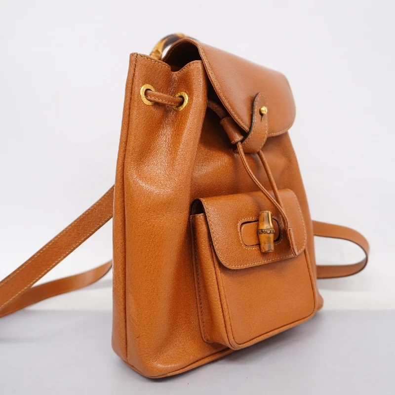 Ladies Gucci Dionysus bags with a star - shaped charmGUCCI  Bamboo Rucksack 003 1705 0030 Women's Leather Backpack Brown