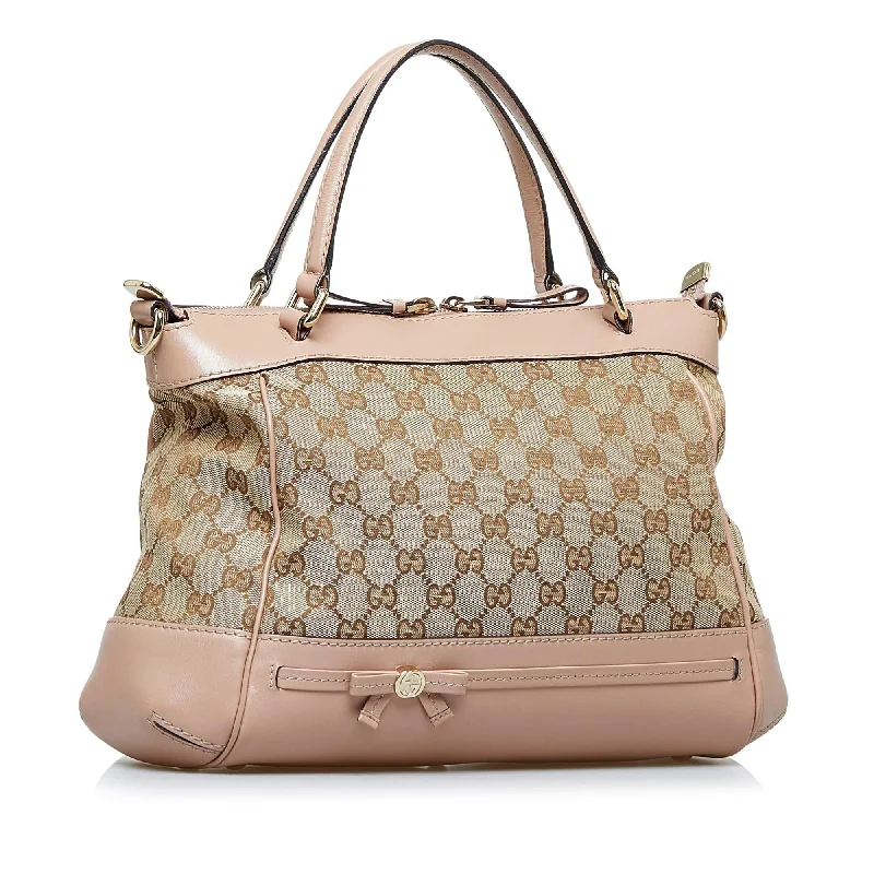 Women Gucci bags with interlocking G hardware for a classic lookGucci GG Canvas Mayfair Satchel (SHG-faYZKh)