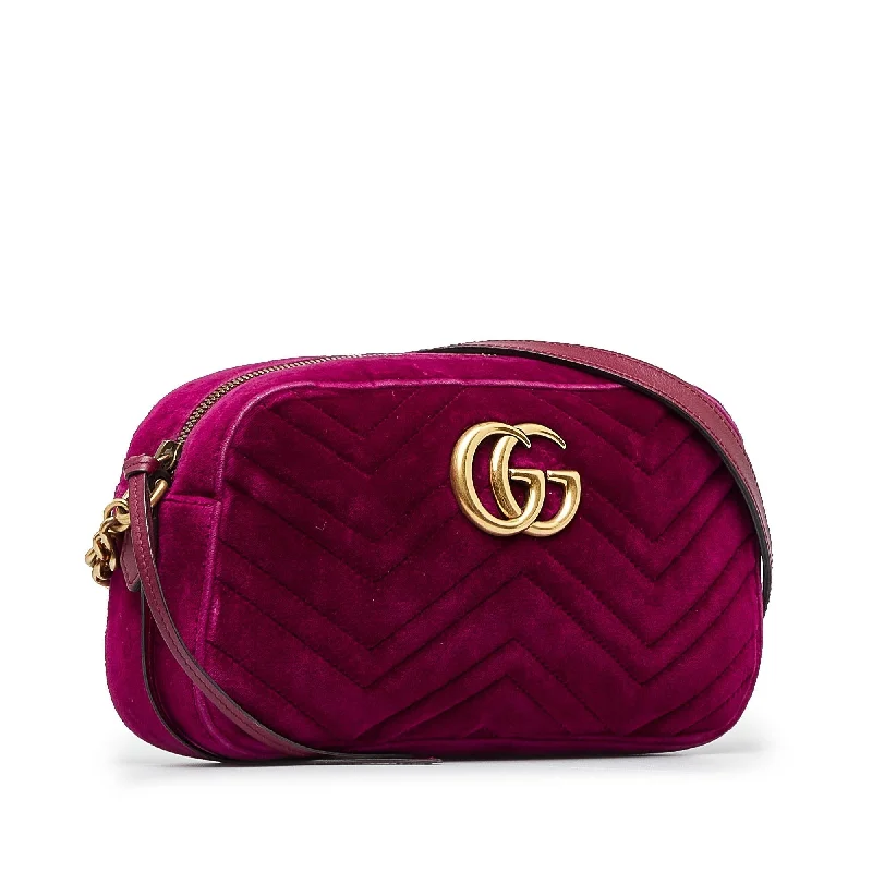 Gucci handbags for women with a back - zip pocketGucci GG Marmont Matelasse Crossbody Bag (SHG-hXEDHB)