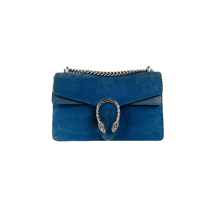 Medium - sized Women Gucci handbags for everyday useGucci Small Dionysus Blue Suede