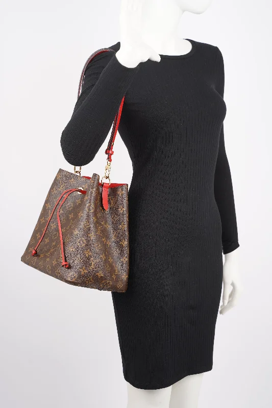 Ladies Louis Vuitton shoulder bags with a single - handle silhouetteLouis Vuitton Womens Neo Noe Monogram Red