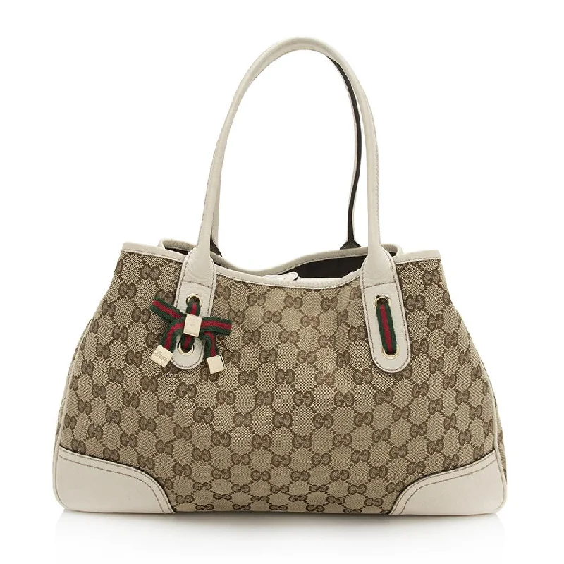 Women Gucci bags with a detachable mobile phone holderGucci GG Canvas Princy Medium Tote (SHF-12164)