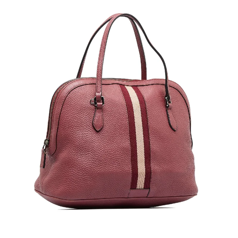 Gucci Marmont bags for women with a contrast - colored interiorGucci Web Dome Satchel (SHG-zDCxuz)