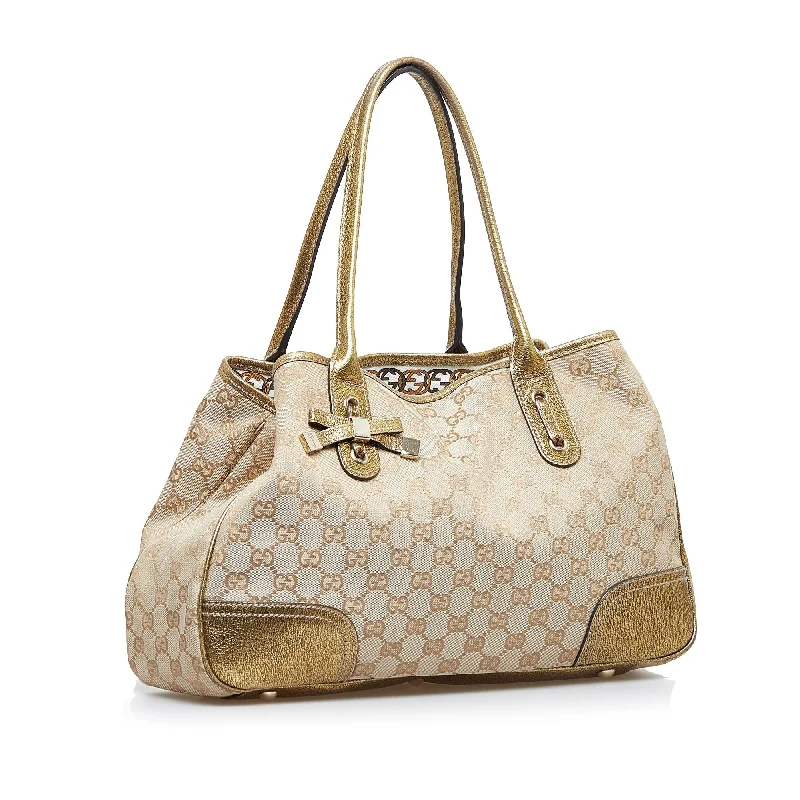 Medium - sized Women Gucci handbags for everyday useBrown Gucci GG Canvas Princy Tote