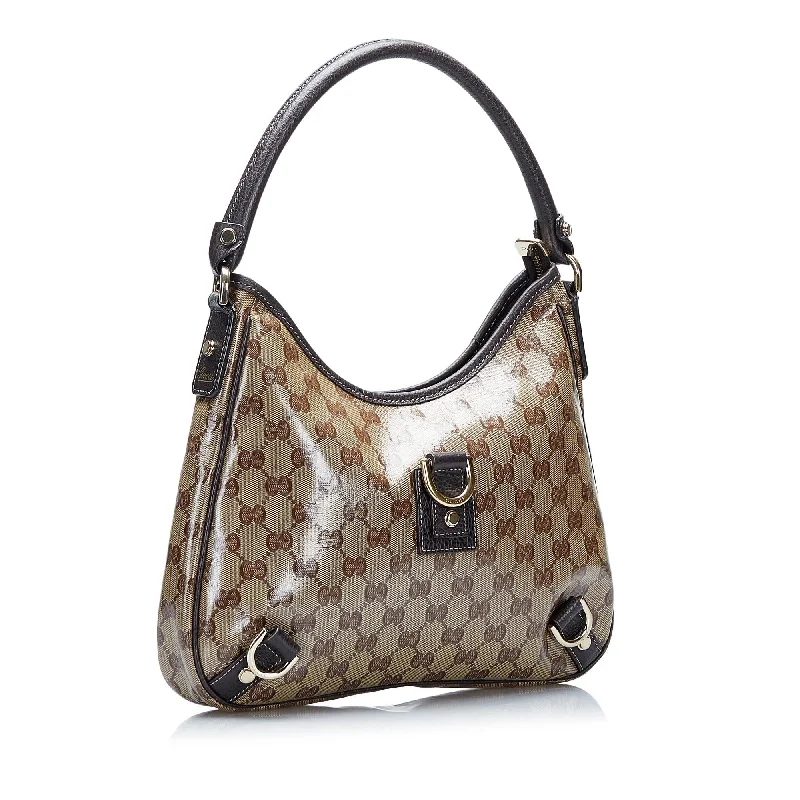 Ladies Gucci shoulder bags with a single - handle designGucci GG Crystal Abbey D-Ring Shoulder Bag (SHG-GdAetG)