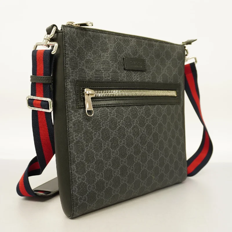 Women Gucci crossbody bags with a printed floral patternGUCCI  474137 Men's PVC,Leather Shoulder Bag Black