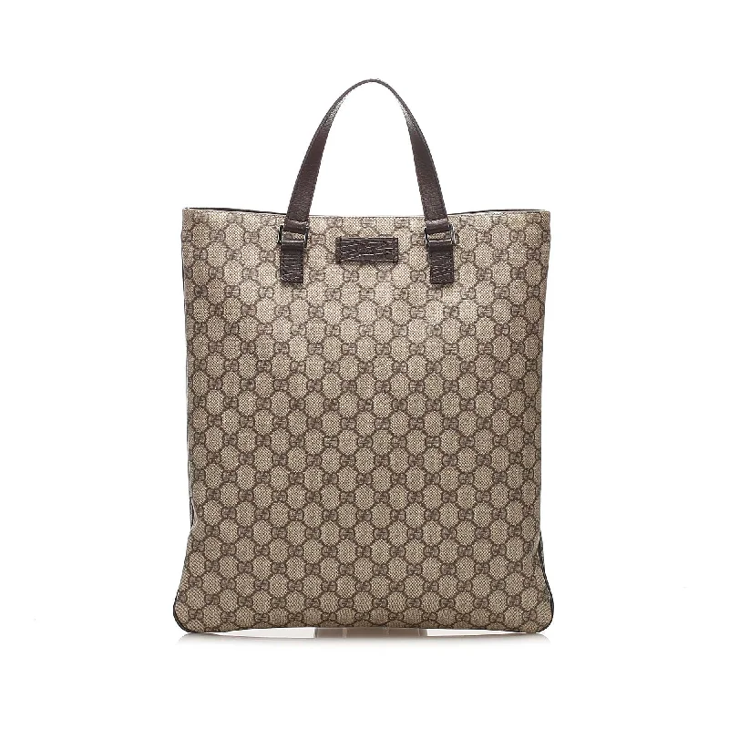 Women Gucci Sylvie bags with a leather - wrapped handleGucci GG Supreme Tote Bag (SHG-10496)