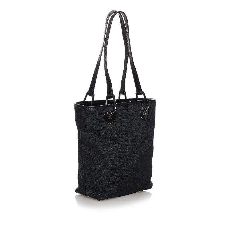 Women Gucci Sylvie bags with a detachable ribbon detailBlack Gucci GG Canvas Eclipse Tote Bag