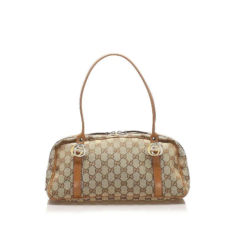 Gucci tote bags for women with a spacious interiorGucci GG Canvas Lovely Tote Bag (SHG-11691)