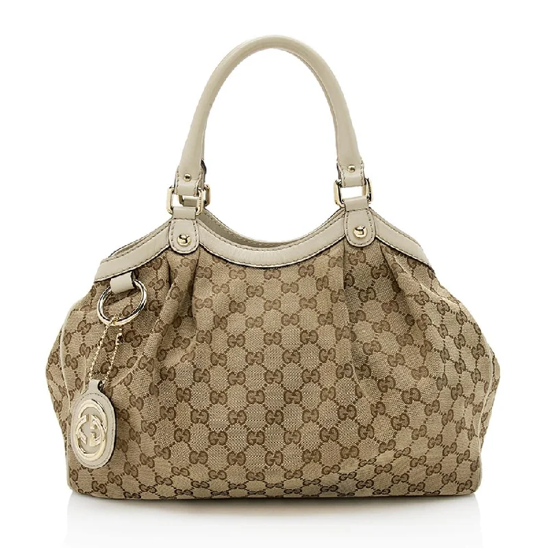 Ladies Gucci Dionysus bags with a star - shaped charmGucci GG Canvas Sukey Medium Tote (SHF-12411)