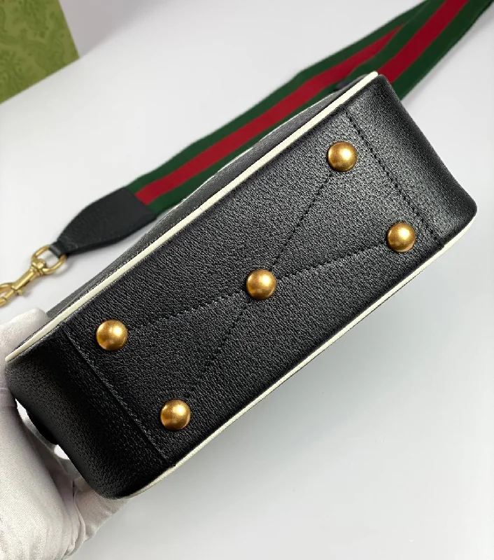 Women Gucci crossbody bags with a keychain holderGucci x adidas small shoulder bag black