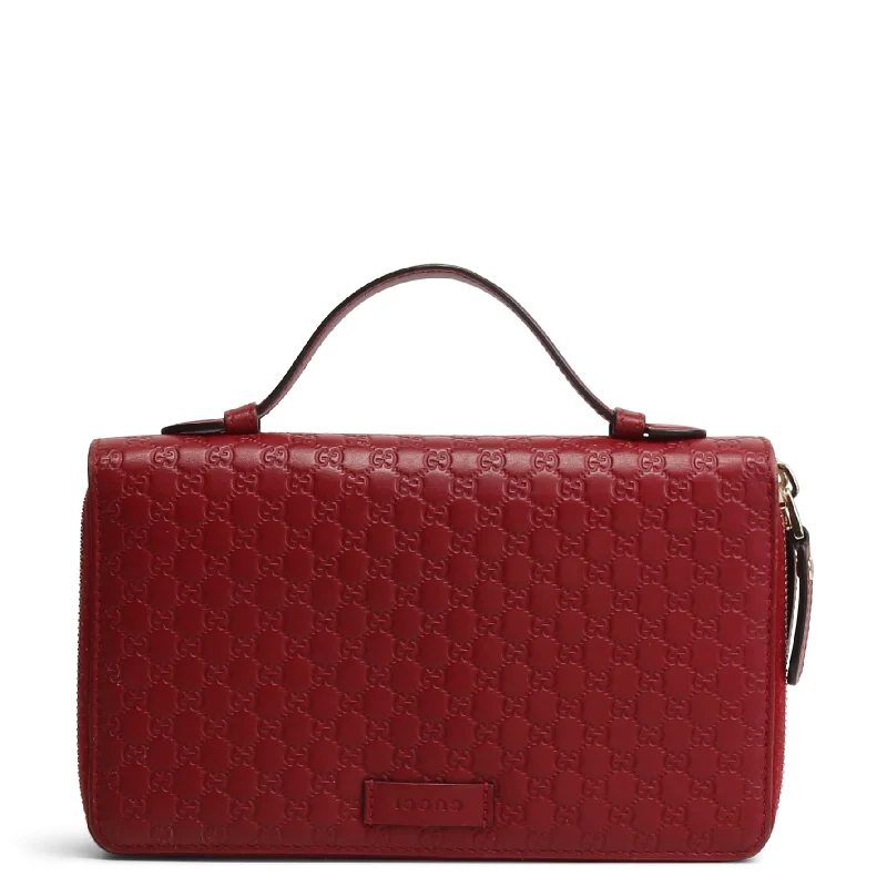 Ladies Gucci Dionysus bags with a detachable shoulder strapGUCCI Microguccissima Zip Around Top Handle Travel Wallet - Burgundy - OUTLET FINAL SALE