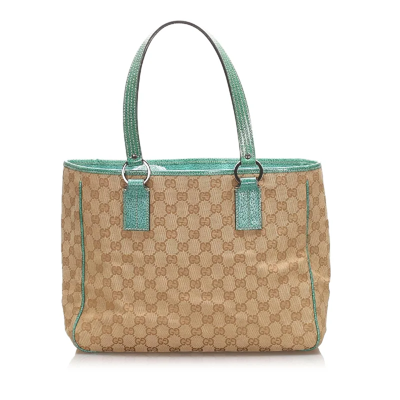 Ladies Gucci Dionysus bags with a chain - link shoulder strapGucci GG Canvas Tote Bag (SHG-10887)