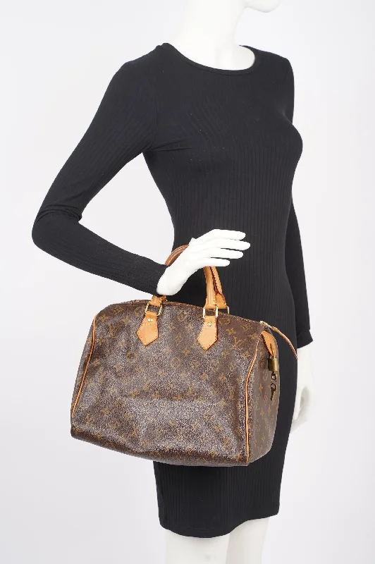 Ladies Louis Vuitton shoulder bags with a single - handle silhouetteLouis Vuitton Speedy Monogram 30