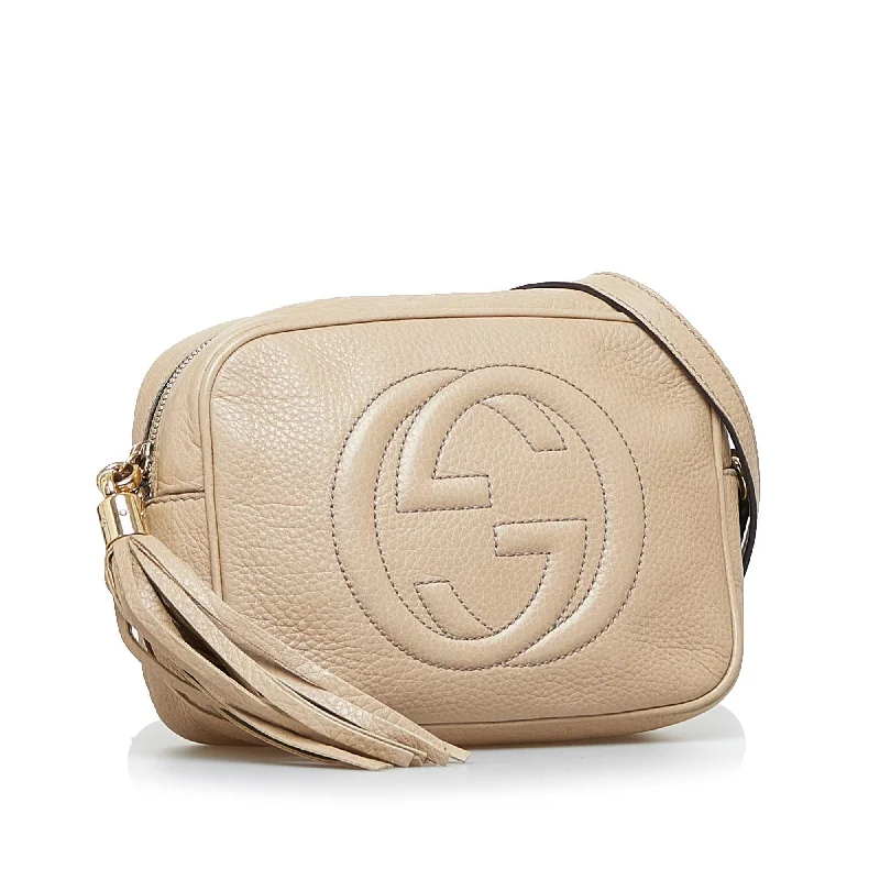 Women Gucci Sylvie bags with a crystal - embellished web stripeGucci Soho Disco Crossbody (SHG-RrDjfT)