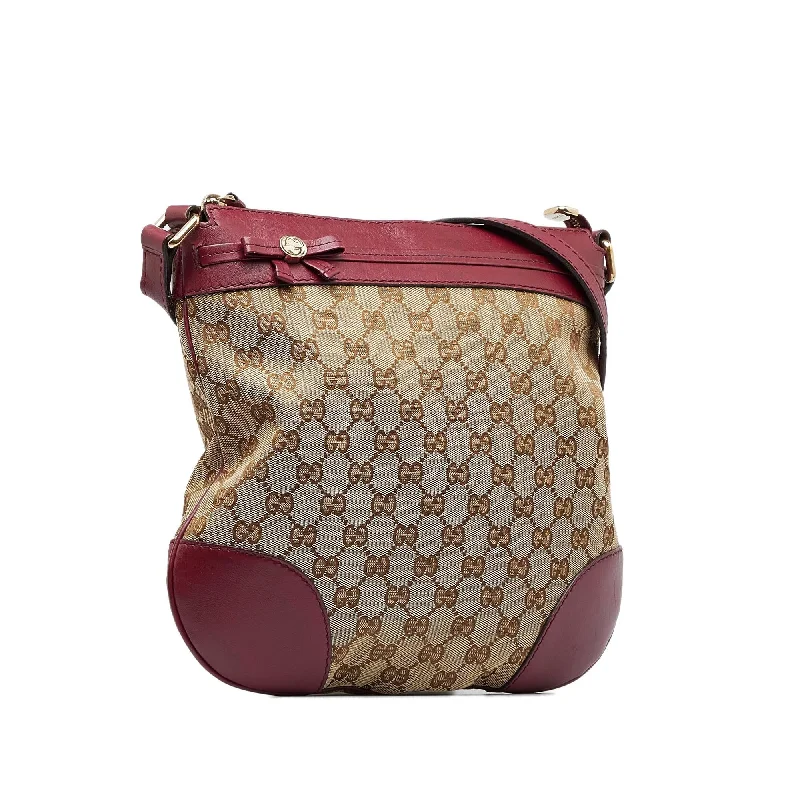 Women Gucci Sylvie bags with a leather - wrapped handleGucci GG Canvas Mayfair Crossbody Bag (SHG-NqNI7v)