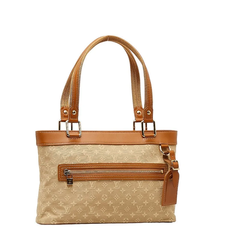 Louis Vuitton handbags with a patent - leather finish for a shiny lookLouis Vuitton Monogram Mini Lucy UPM Shoulder Bag M92684 Beige Canvas Leather  Louis Vuitton