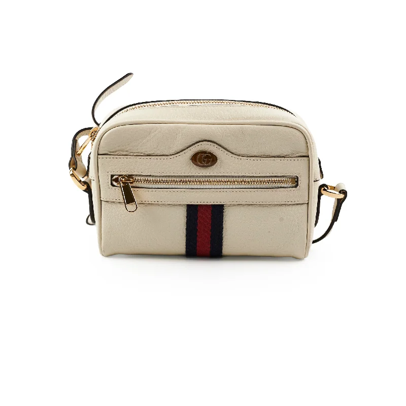 Women Gucci bags with a snap - button closure and a decorative charmGucci Ophidia White Crossbody