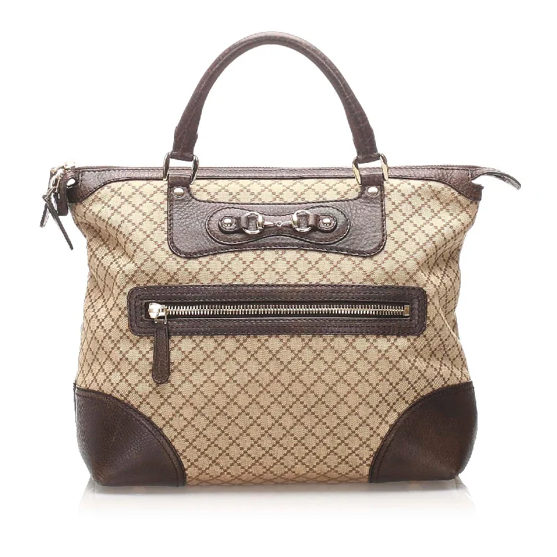 Ladies Gucci shoulder bags with a single - handle designGucci Diamante Horsebit Catherine Tote Bag (SHG-10729)