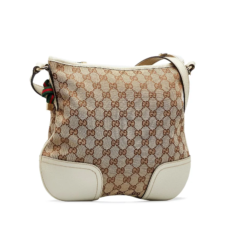 Women Gucci Sylvie bags with a crystal - embellished web stripeGucci GG Canvas Princy Crossbody (SHG-Ny1Zt1)