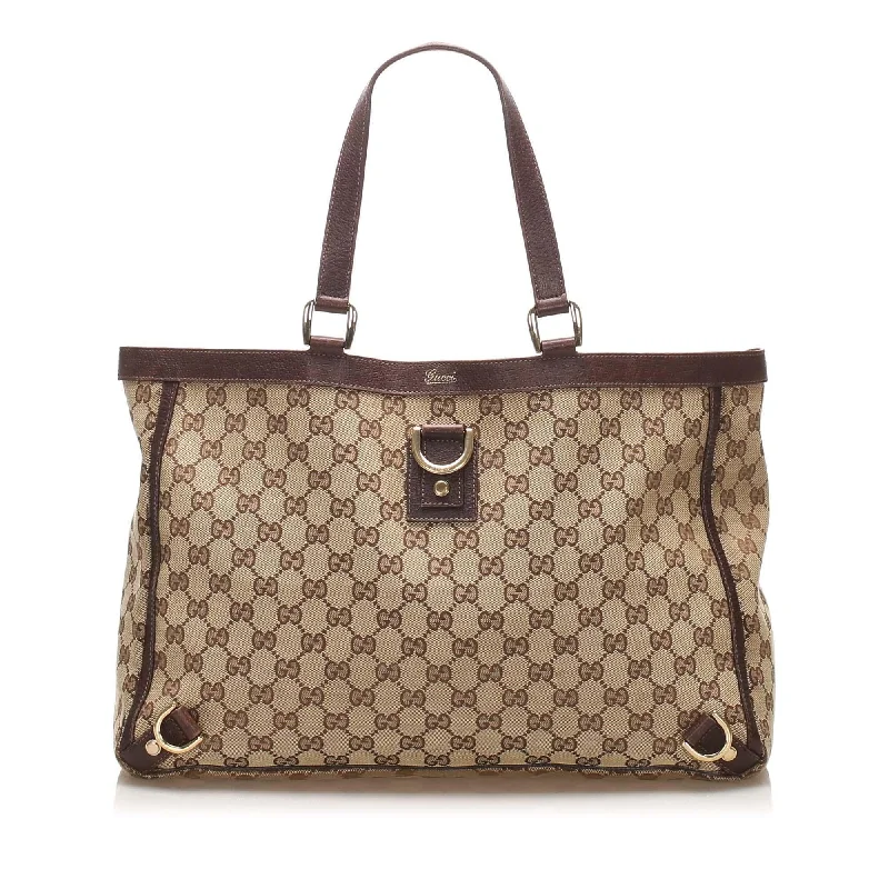 Gucci handbags for women with a beaded trimGucci GG Canvas Abbey D- Ring Tote Bag (SHG-11803)