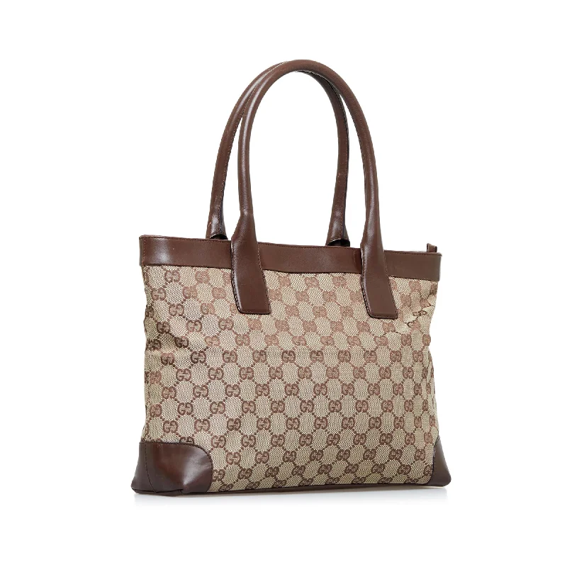 Gucci handbags for women with a back - zip pocketBrown Gucci GG Canvas Tote