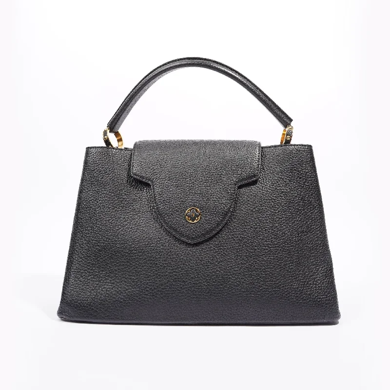 Ladies Louis Vuitton Capucines bags with a detachable shoulder strapLouis Vuitton Womens Capucines Black Taurillon Leather MM