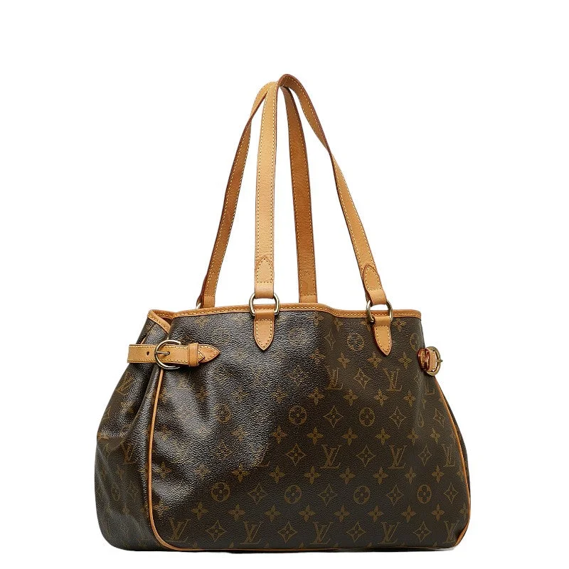 Louis Vuitton handbags with a patent - leather finish for a shiny lookLouis Vuitton Monogram Battalion Horizontal Shoulder Bag M51154 Brown PVC Leather Ladies Louis Vuitton