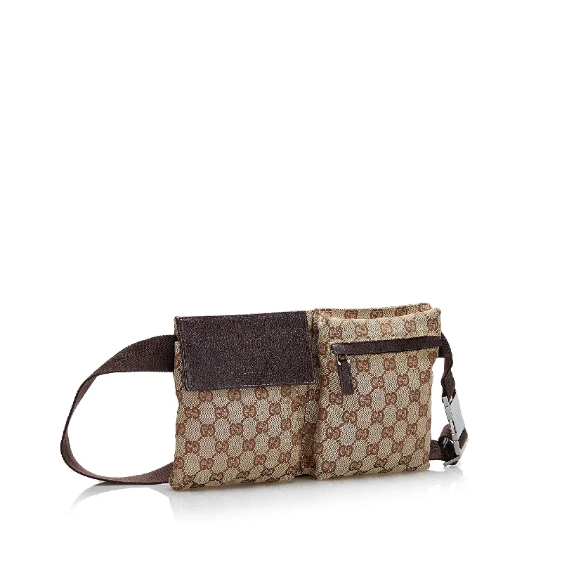 Women Gucci crossbody bags in a bold red colorGucci GG Canvas Belt Bag (AkhJj0)